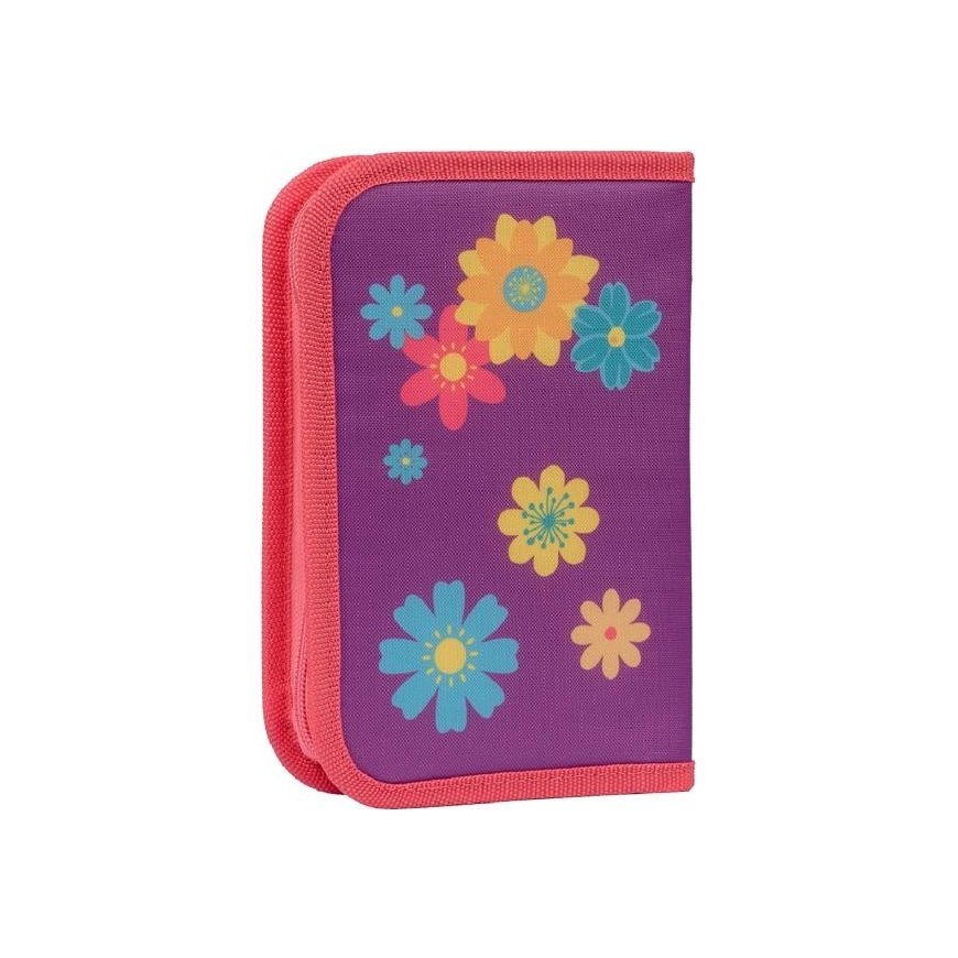 Formed pencil case with one compartment, two flaps SMART HP-04 "BeYoutiful!", violet color. – 2