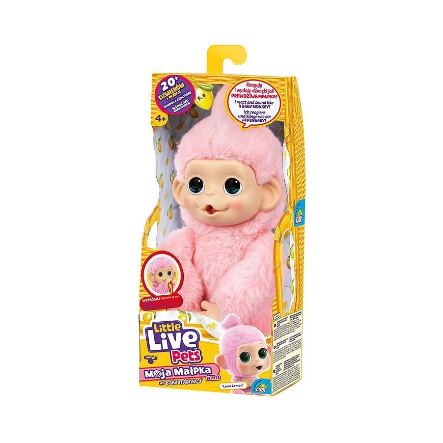 Cobi Interactive Plush Toy Little Live Pets - Mini Monkey Luna Lemon