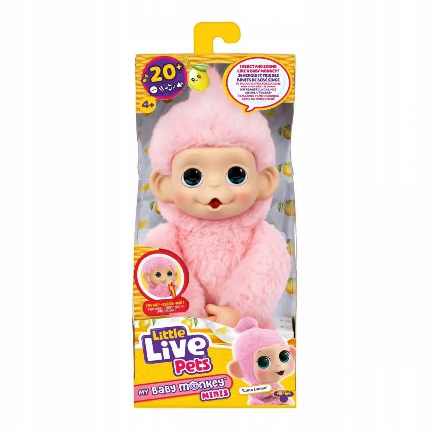 Cobi Interactive Plush Toy Little Live Pets - Mini Monkey Luna Lemon – 2