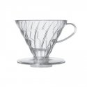 Прозрачный пластиковый капельный дриппер Hario V60-02
