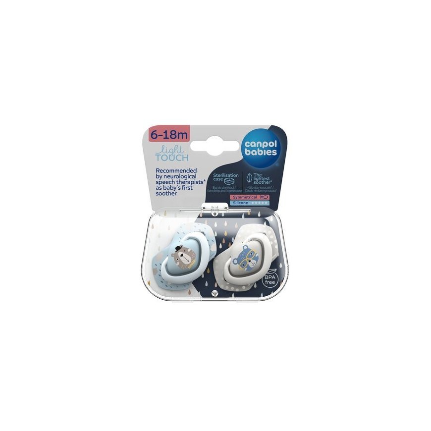 CANPOL BABIES Silicone Symmetrical Pacifier BONJOUR PARIS, 6-18 months, 2 pcs, 22/648_blu – 2