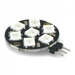Oem LED RGB diodų žiedas 7 x WS2812 5050 - lituotos jungtys