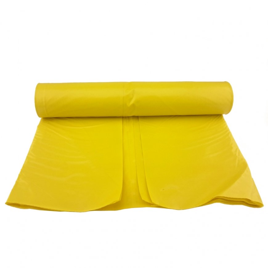 MEVA 50 micron thick garbage bags. durable roll of 25 pcs. - yellow 120L
