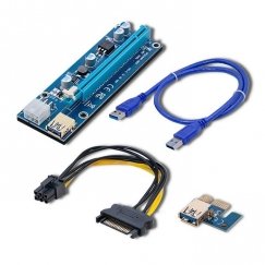 QOLTEC 55507 Riser PCI-E 1x - 16x USB 3.0 ver. 009S SATA / PCI-E 6 contacts