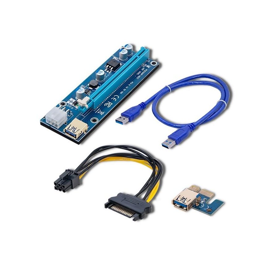 QOLTEC 55507 Riser PCI-E 1x - 16x USB 3.0 ver. 009S SATA / PCI-E 6 kontaktu