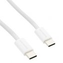 USB-C PD100/240W Spacetronik kabelis 2m balts USB-C PD100/240W Spacetronik kabelis 2m balts