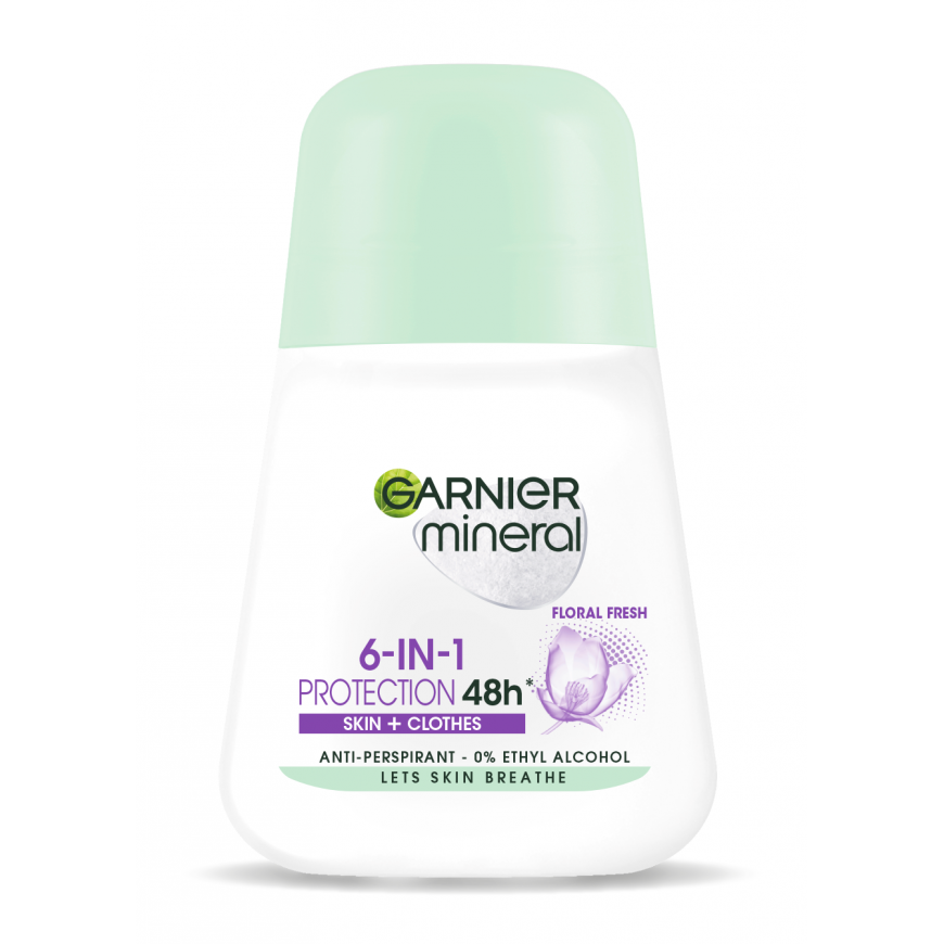 Garnier Mineral 6-in-1 Protection Floral Fresh Roll-On Antiperspirant 50ml – 2
