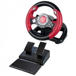 Defender Challenge Mini LE Black, Red USB 2.0 Steering wheel + Pedals PC