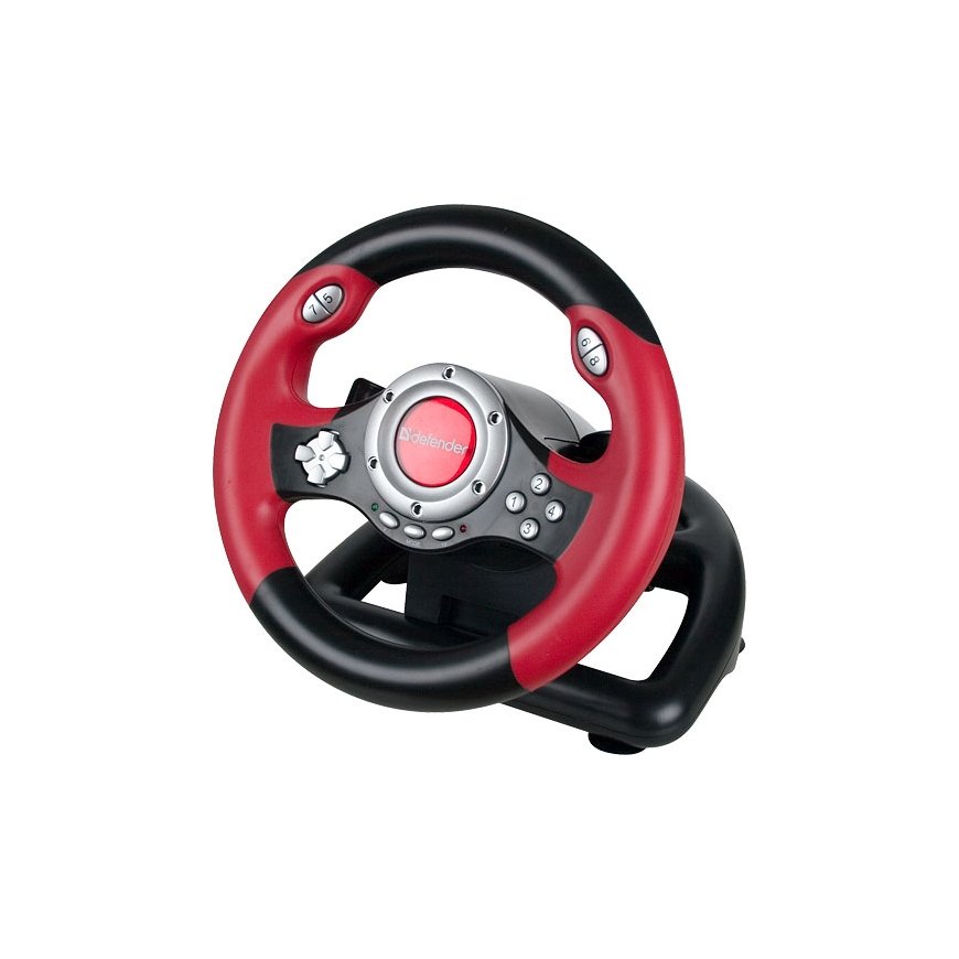 Defender Challenge Mini LE Juoda, Raudona USB 2.0 Vairas + pedalai PC – 2
