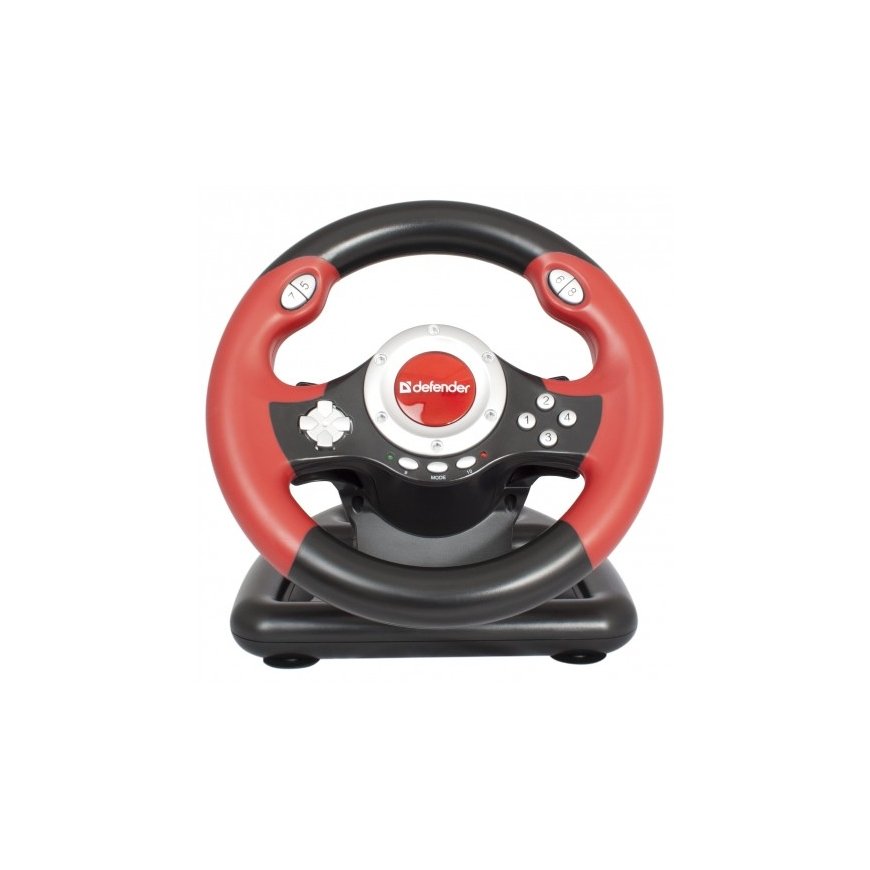 Defender Challenge Mini LE Black, Red USB 2.0 Steering wheel + Pedals PC – 3