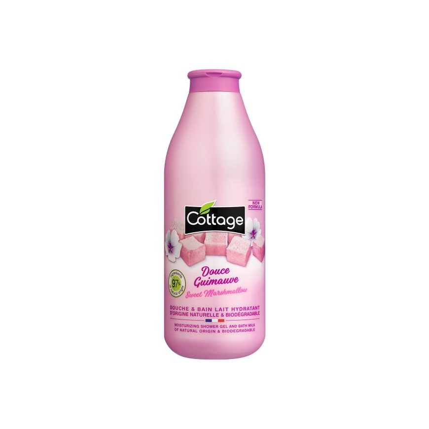 COTTAGE DOUCE GUIMAUVE suihkugeeli ja kylpymaito, 750 ml – 2