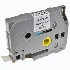 Compatible tape for label creation, designed for Brother TZE-231 black on white laminated 8 m 12 mm.