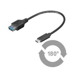 PremiumCord USB-C to USB-A 3.0 -adapteri, musta