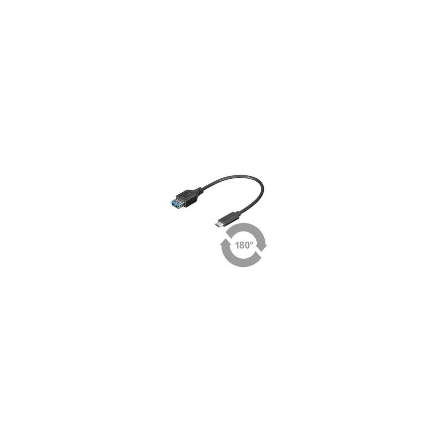 PremiumCord USB-C - USB-A 3.0 adapter, musta