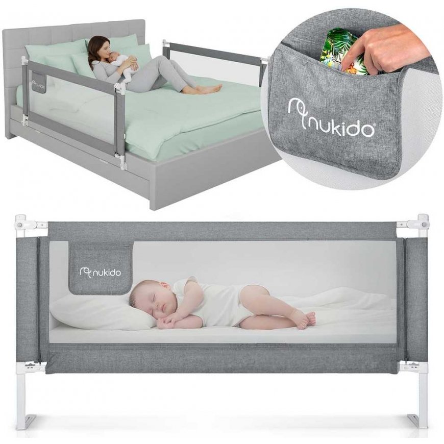 Lovos suojakaide, turvalisät, lukko, 160 cm, Nukido NK-227, harmaa