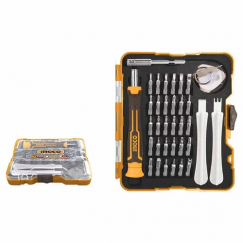 Ingco atsuktuvas su smūginiu mechanizmu + bitų rinkinys 32 vnt S2