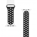 Taktinis Apple Watch 42/44/45mm dvigubas silikoninis dirželis Baltas Juodas Taktinis Apple Watch 42/44/45mm dvigubas silikoninis dirželis Baltas Juodas