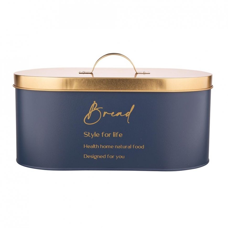 Dark blue bread box 34x18x15 cm