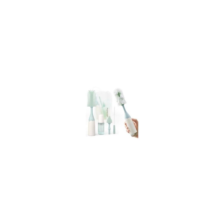 Momcozy 7 in 1 Baby Bottle Set Green | Baby Bottle Cleaning Set
