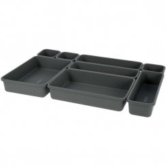 Storage Solutions Stalču organizatori - 8 gab. komplektā, pelēkā krāsā