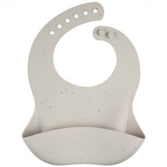 CANPOL BABIES silikonais smalkā seilinuka ar kabatu DOTS, 51/029_grey