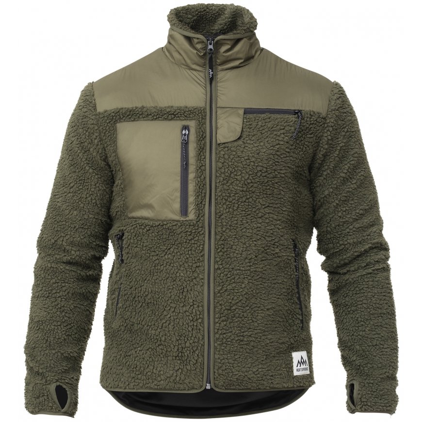 Heat Experience HeatX Heated Pile Fleece Unisex XL Olive Green