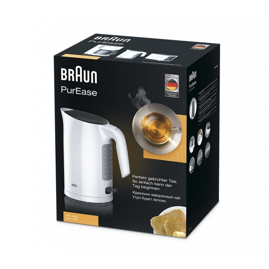 Braun PurEase WK 3100 WH elektrinis virdulys 1,7 L 2200 W Balta – 2