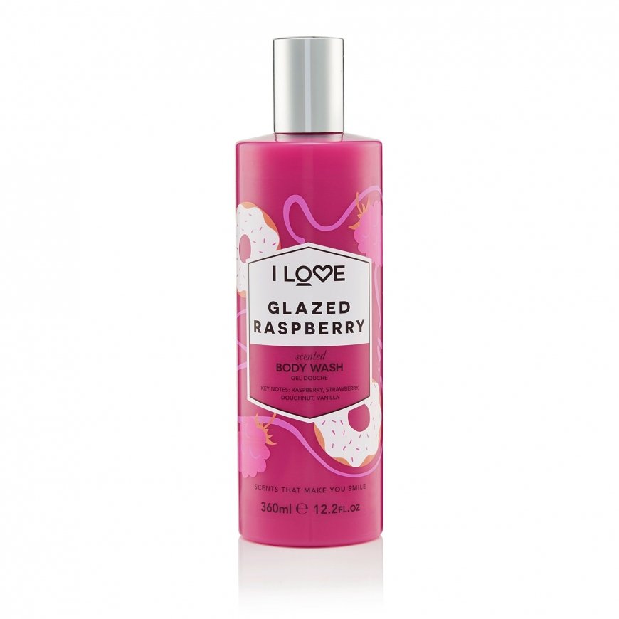 I LOVE Glazed Raspberry 360 ml Dušas želeja Korpuss Virtulis, Avene, Zemene, Vaniļa