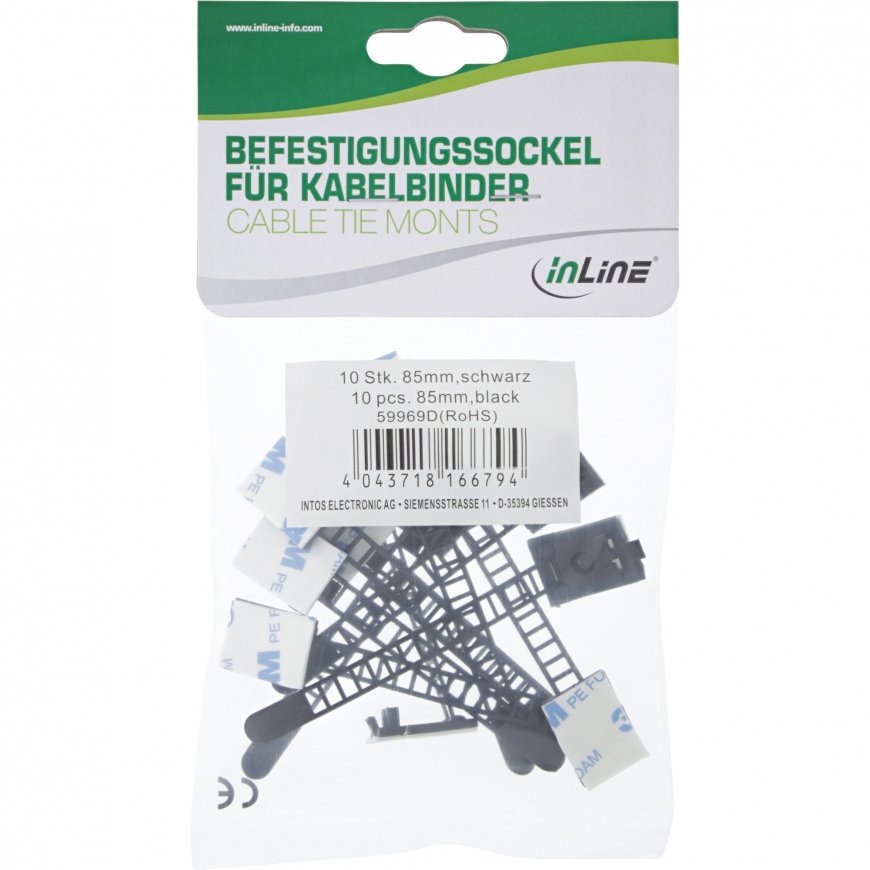 InLine 59969B kabeļu saite Melns 10 pcs – 3