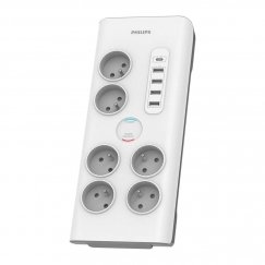 Philips SPN7060WA/60 viršįtampių ribotuvas Balta 6 AC išvestis(ys / čių) 2 m
