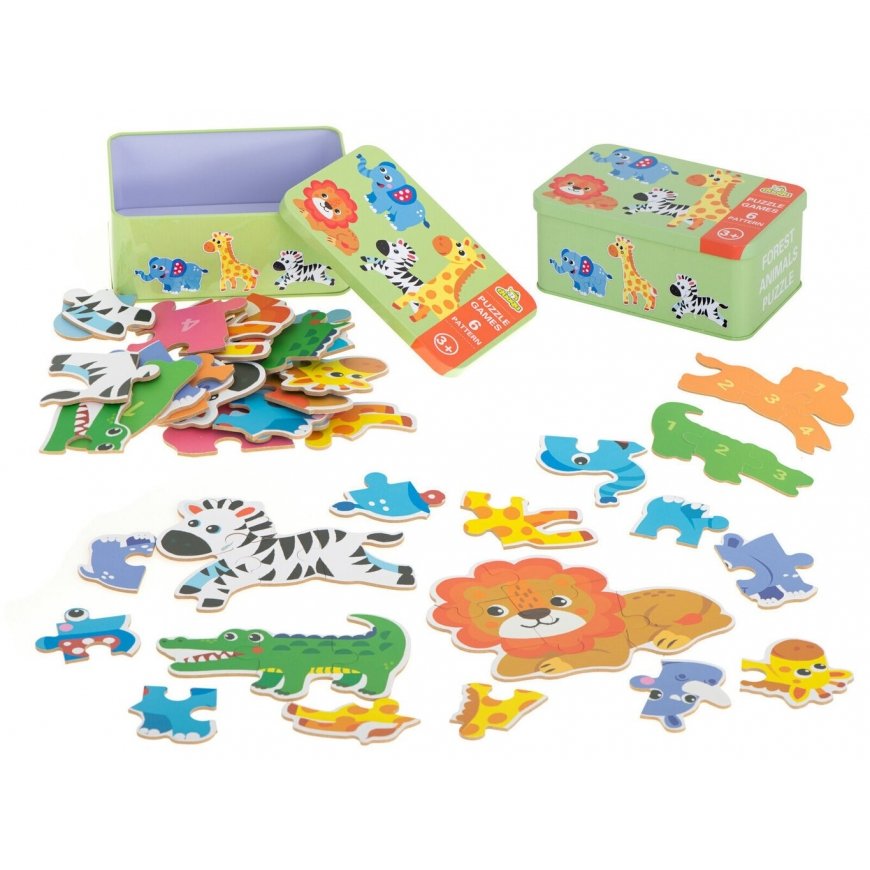 RoGer Safari Dzīvnieku Puzzle Metāla kastītē
