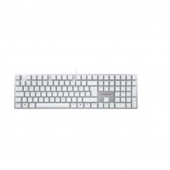 CHERRY KC 200 MX näppäimistö Universaali USB QWERTZ Saksa Hopea, Valkoinen