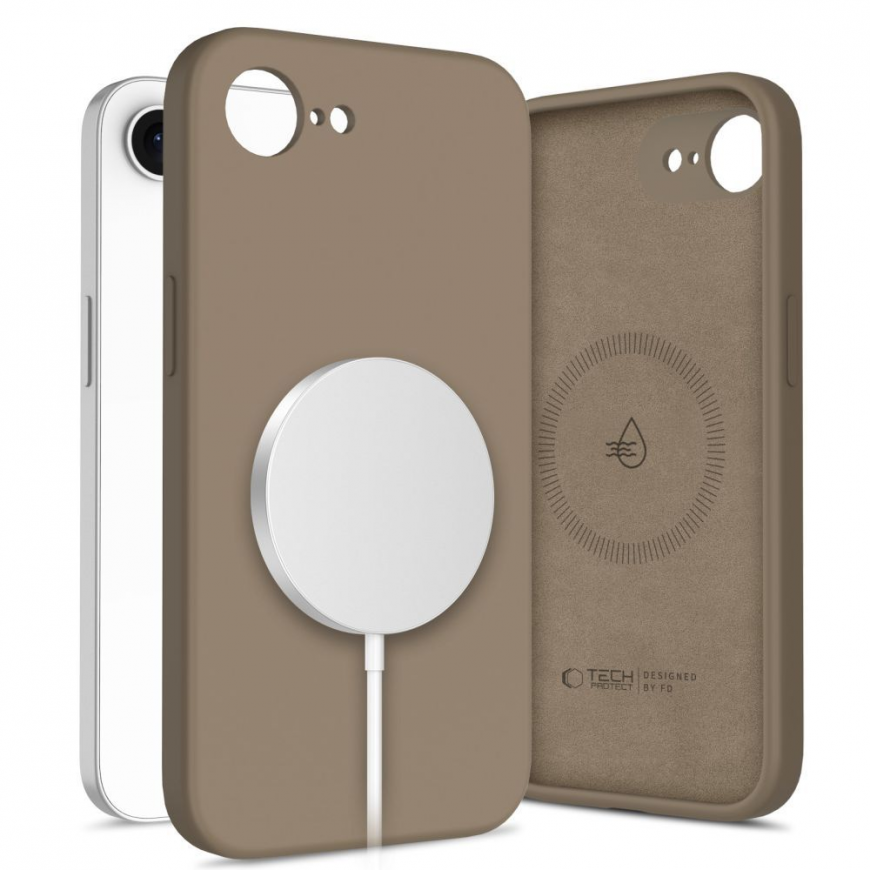 TECH-PROTECT SILICONE MAGSAFE IPHONE 16E | 17E CHOCOLATE BROWN