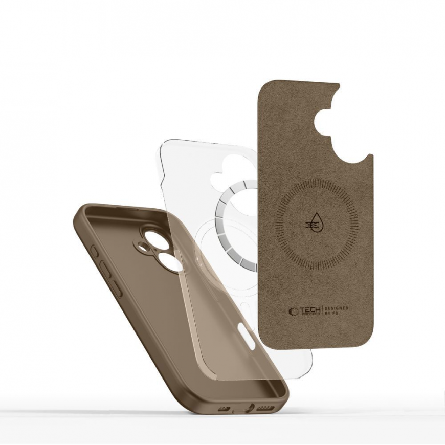 TECH-PROTECT SILICONE MAGSAFE IPHONE 16E | 17E CHOCOLATE BROWN – 3