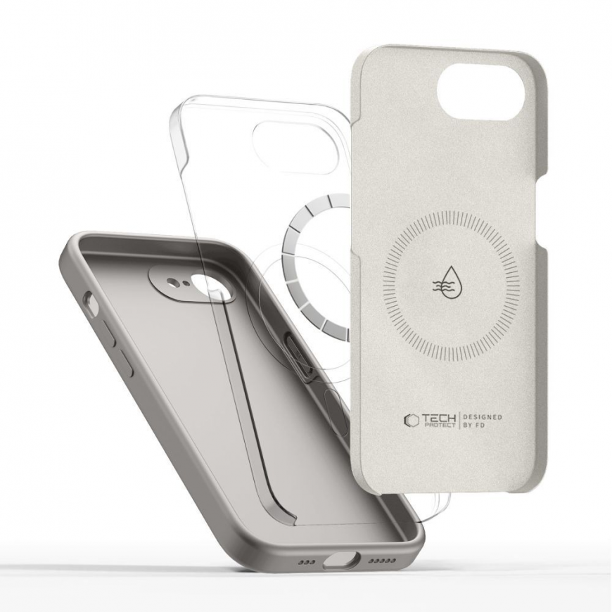 TECH-PROTECT SILICONE MAGSAFE IPHONE 16E | 17E STONE GREY – 3