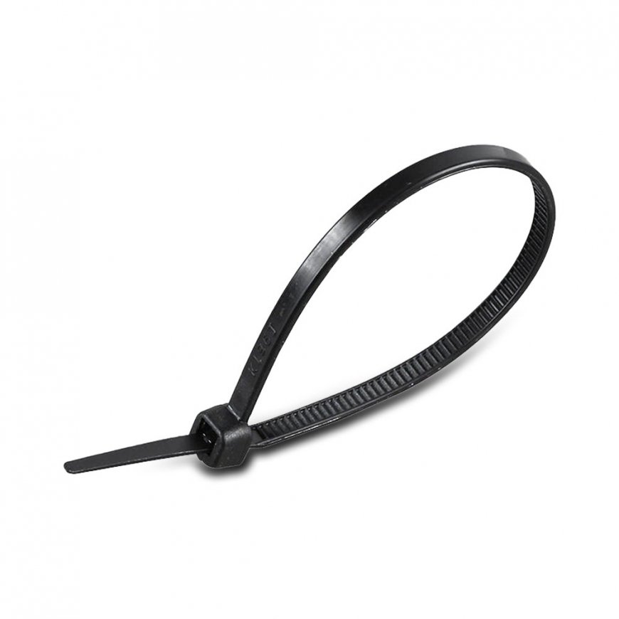 V-TAC 7.6x300mm mustat kiristyshihnat 23kg Nylon66 (pakkaus 100 kpl)