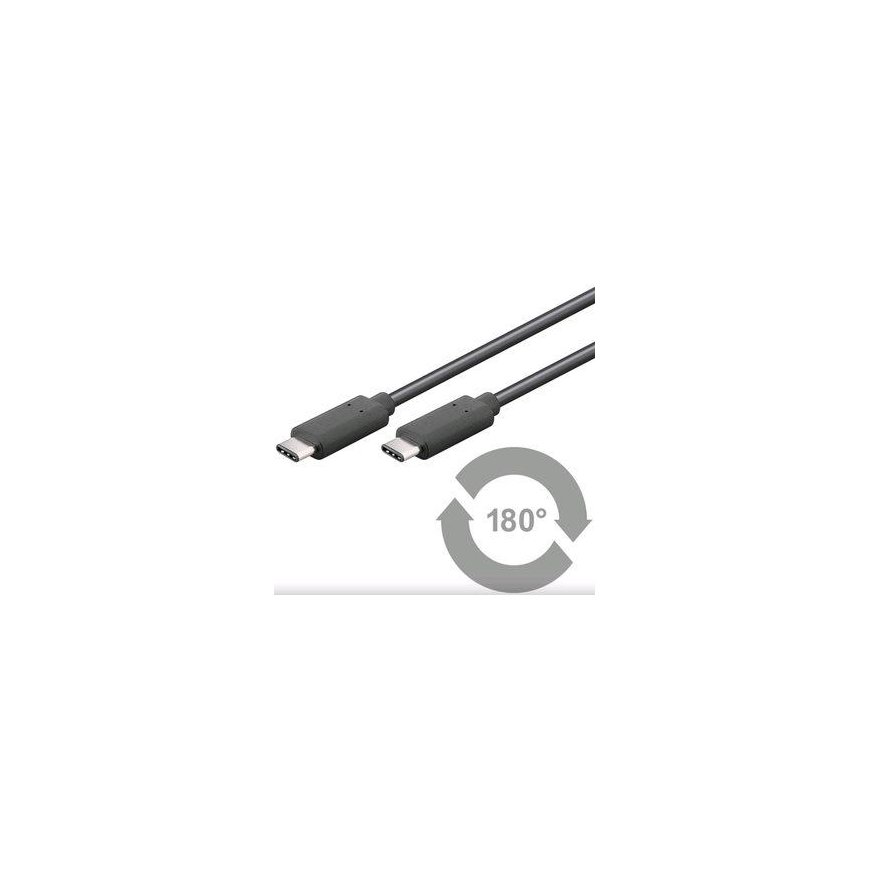 Kabelis USB PremiumCord USB-C - 0,5 m Juodas (ku31cc05bk)