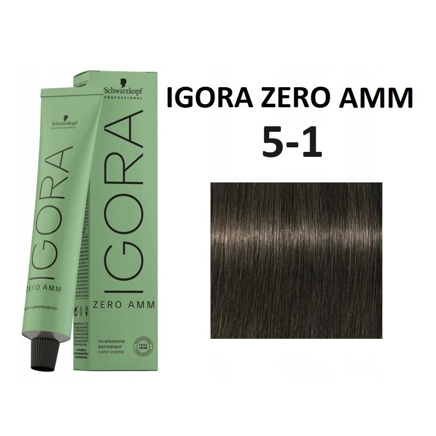 Schwarzkopf Professional Igora Zero Amm Hiusväri 60 ml - 5-1 | Vaalea Harmaa Ruskea