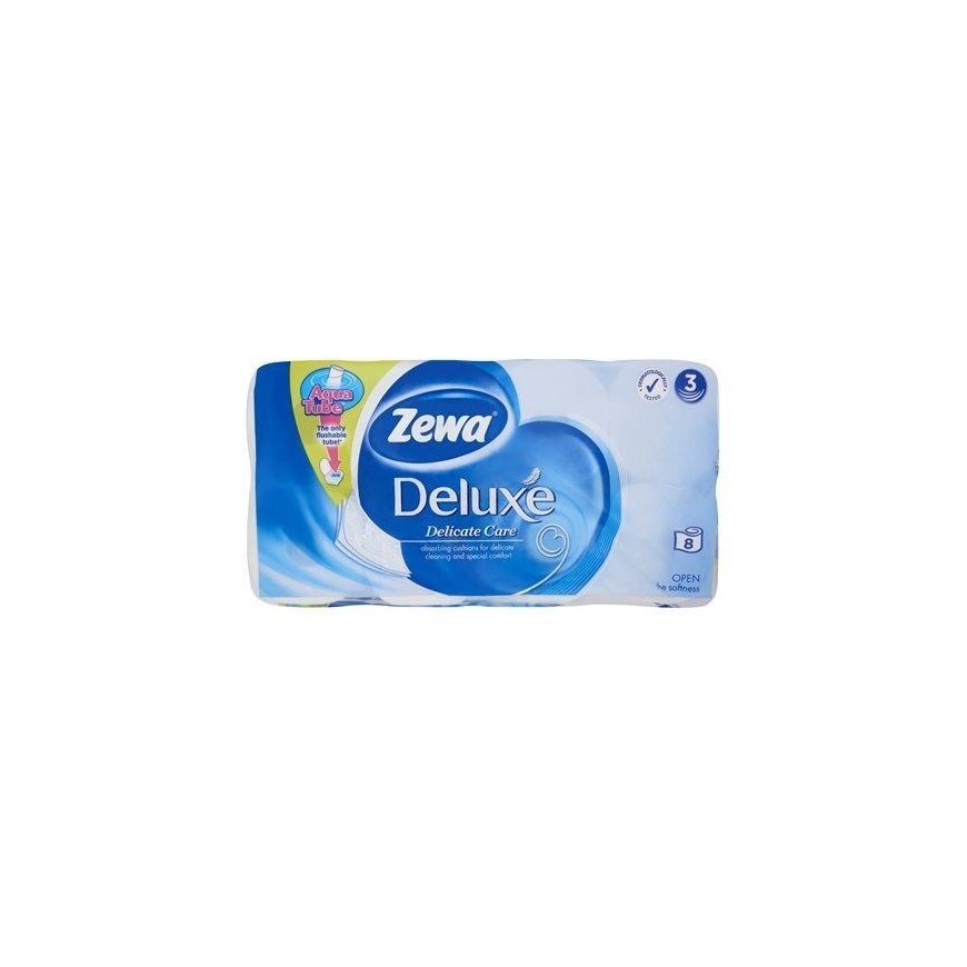 ZEWA Tualetinis popierius, 3 sluoksnių, 8 ritinėliai, "Deluxe", baltas