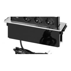 Orno Baldinė laidas su ištraukiamu stalu, plokščiu frezuotu kraštu, USB įkrovikliu ir 2m laidu, 3x2P+Z (Schuko), 2 x USB (Tipas 