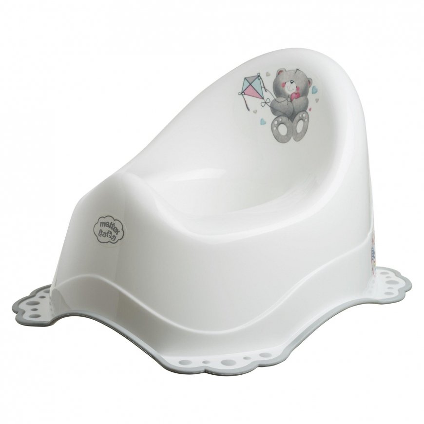 Maltex, potty, non-slip, Bear, white/gray, 4064-60