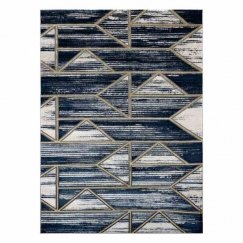 Blue Mat WELLI GEOMETRIC 2 colors blue 120x170 Hakano