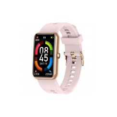 Smartwatch Rubicon RNCE83, rožinio aukso spalvos korpusas su rožinės spalvos dirželiu.