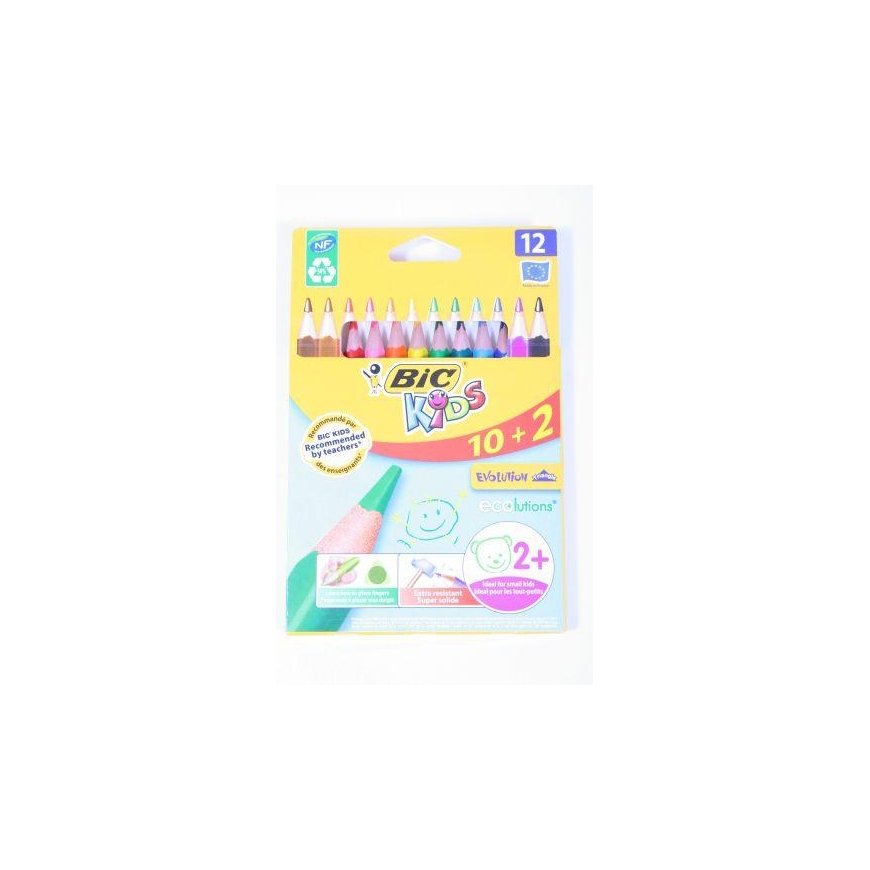 Bic Evolution Triangle värviliste pliiatsite komplekt 12 värvi, tootekood 8871462 – 2