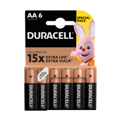 Baterijos DURACELL AA, LR6, 6 vnt.