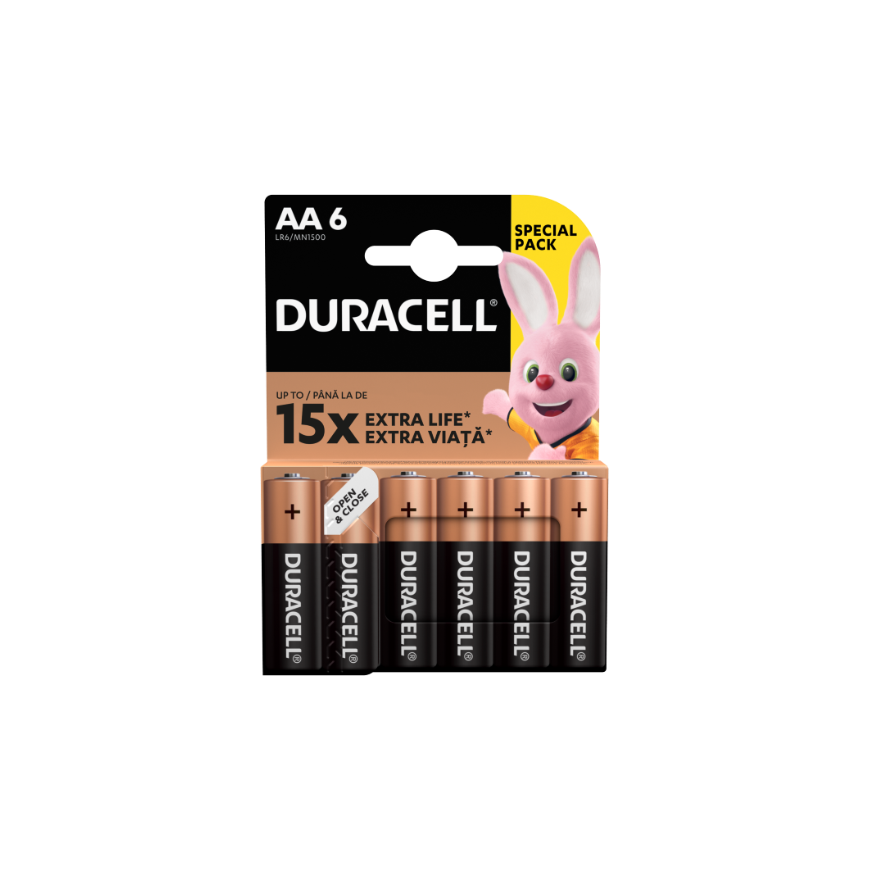 DURACELL AA patareid, LR6, 6 tk
