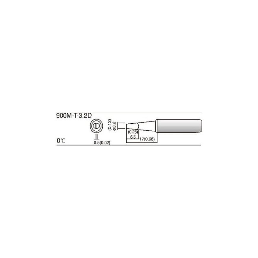 OEM litavimo antgalis - tipas 900M T-3.2D – 2