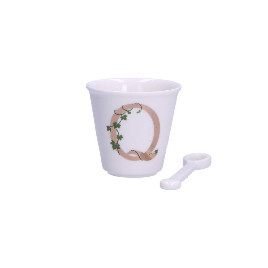 LA PORCELLANA BIANCA UNICO Tassi koos lusikaga 75 ml, Q muster – 2