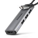 Axagon HMC-H3A dokstacija Vadu USB 3.2 Gen 1 (3.1 Gen 1) Type-C Sudrabs Axagon HMC-H3A dokstacija Vadu USB 3.2 Gen 1 (3.1 Gen 1) Type-C Sudrabs