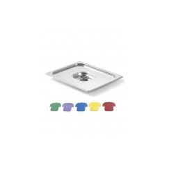 GN konteinerio dangtelis su spalvotais spaustukais Haccp GN1/4 265x162mm nerūdijantis plienas - Hendi 805244